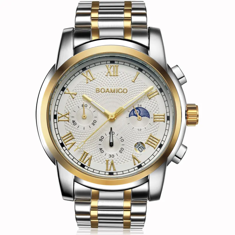 

Мужские кварцевые часы с хронографом, из нержавеющей стали