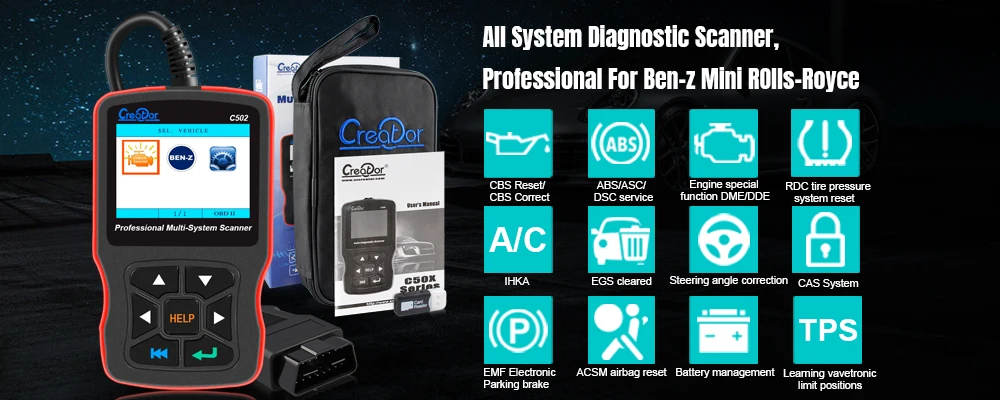 Creator C501 OBD2 сканер для BMW OBD 2 все системы диагностический сканер с BMW 20 Pin AC EPS сброс масла EPB ABS подушка безопасности