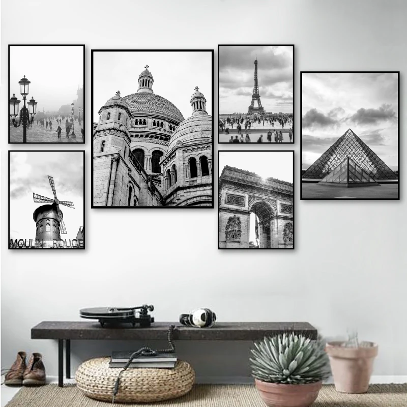 Paris-Print-France-City-Landscape-Photography-Poster-Black-and-White-Wall-Pictures-Canvas-Painting-Home-Wall (4)
