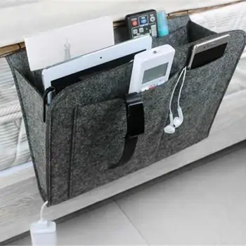 

Durable Bed Storage Bag Pocket Felt Bedside Hanging Table Sofa Bedroom Organizer Holder Practical Anti-slip Storage Bag