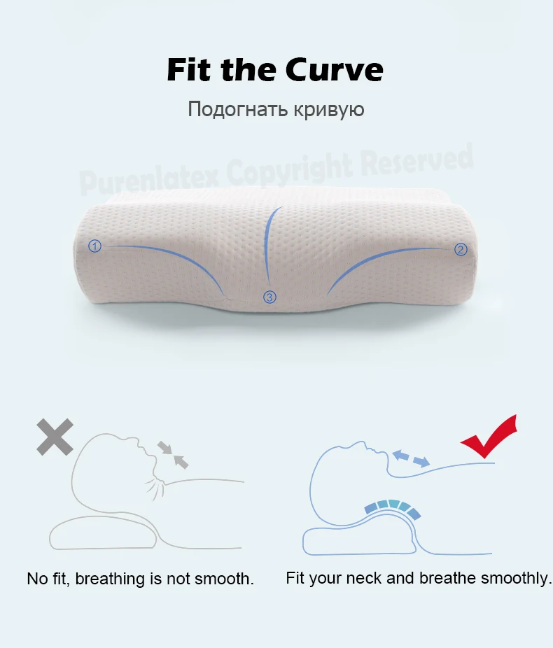 Подушка из пенного каучука с эффектом памяти для сна, ортопедическая контурная подушка для боли в шее