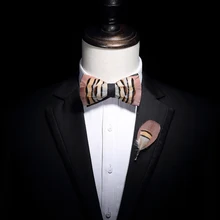 Новинка; ; Модный Для мужчин мужской ручной работы перо для свадьбы или торжественного случая, родитель-Детский галстук-бабочка, комплект обувь для мужчин и женщин подарок деревянный ящик