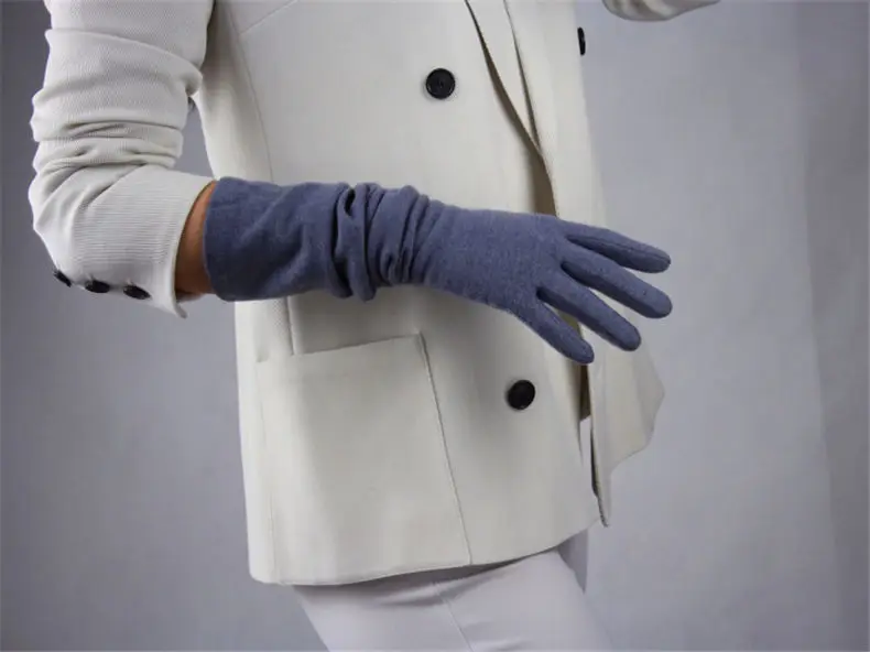 Кашемировая шерсть женские перчатки длинный стиль эластичные Ретро вечерние Vestido классическая французская элегантность женские перчатки