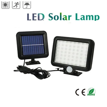 

56/30 LED Outdoor Solar Wall Light PIR Motion Sensor Solar Lamp Waterproof Infrared Sensor Garden Light split mount 5M cable gar