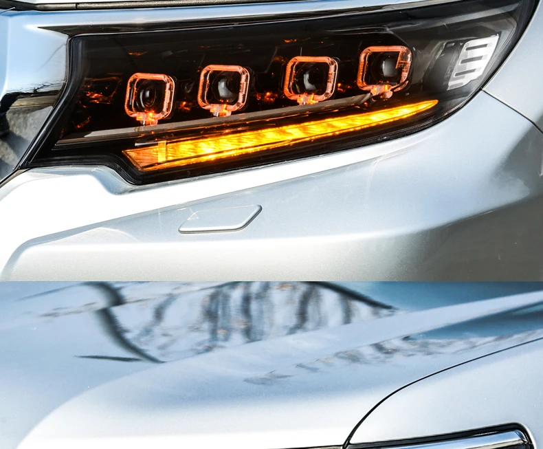 Набор для автостайлинга для Toyota Prado светодиодный фары полный светодиодный головной фонарь DRL ближнего и дальнего света все светодиодный четыре объектива аксессуары
