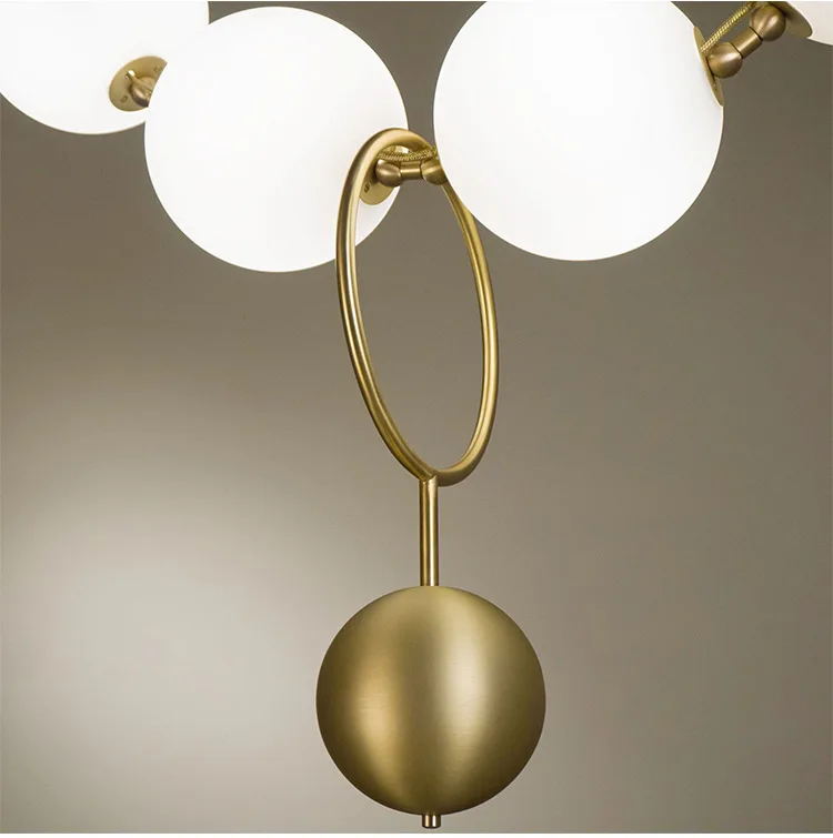 Скандинавское светодиодное ожерелье со стеклянным шариком, креативная люстра, постсовременная пеллетная люстра, освещение для спальни, гостиной, Подвесная лампа