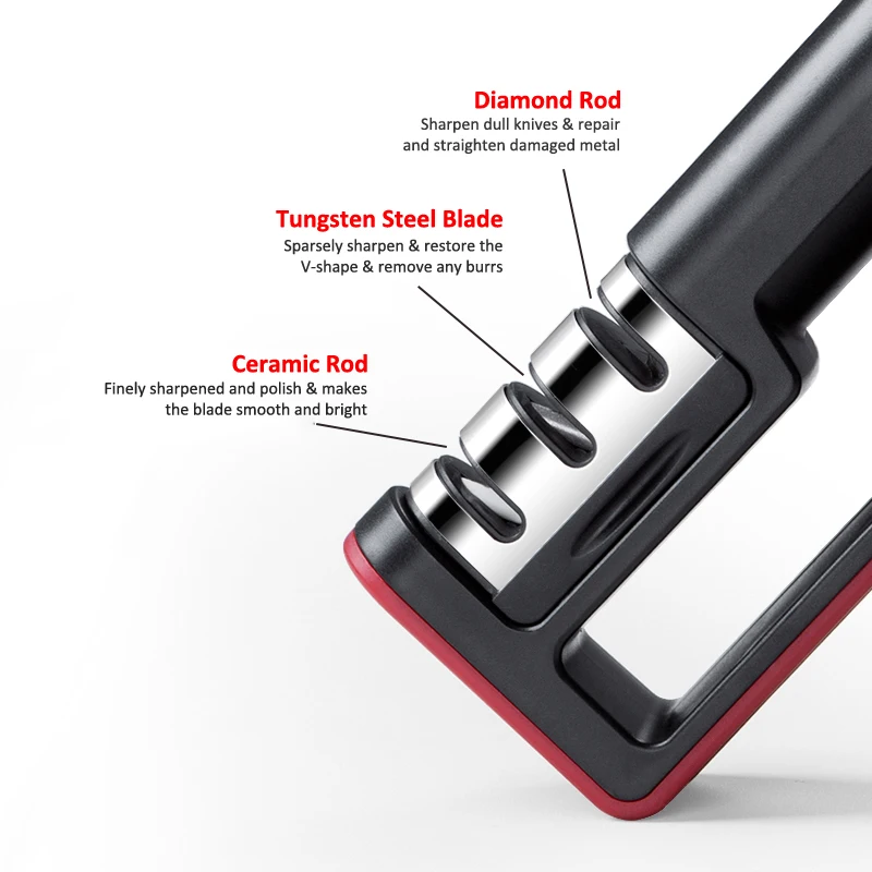 Кухонная точилка для ножей 3 ступенчатый инструмент заточки помогает заточить