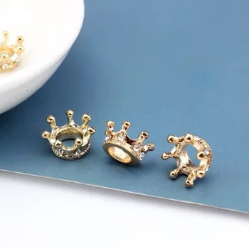 

10pcs Queen King Crown Beads Alloypendant Small Crownpendant Accessories Jewelry Findings Zinc Alloy Wholesale Gold Color