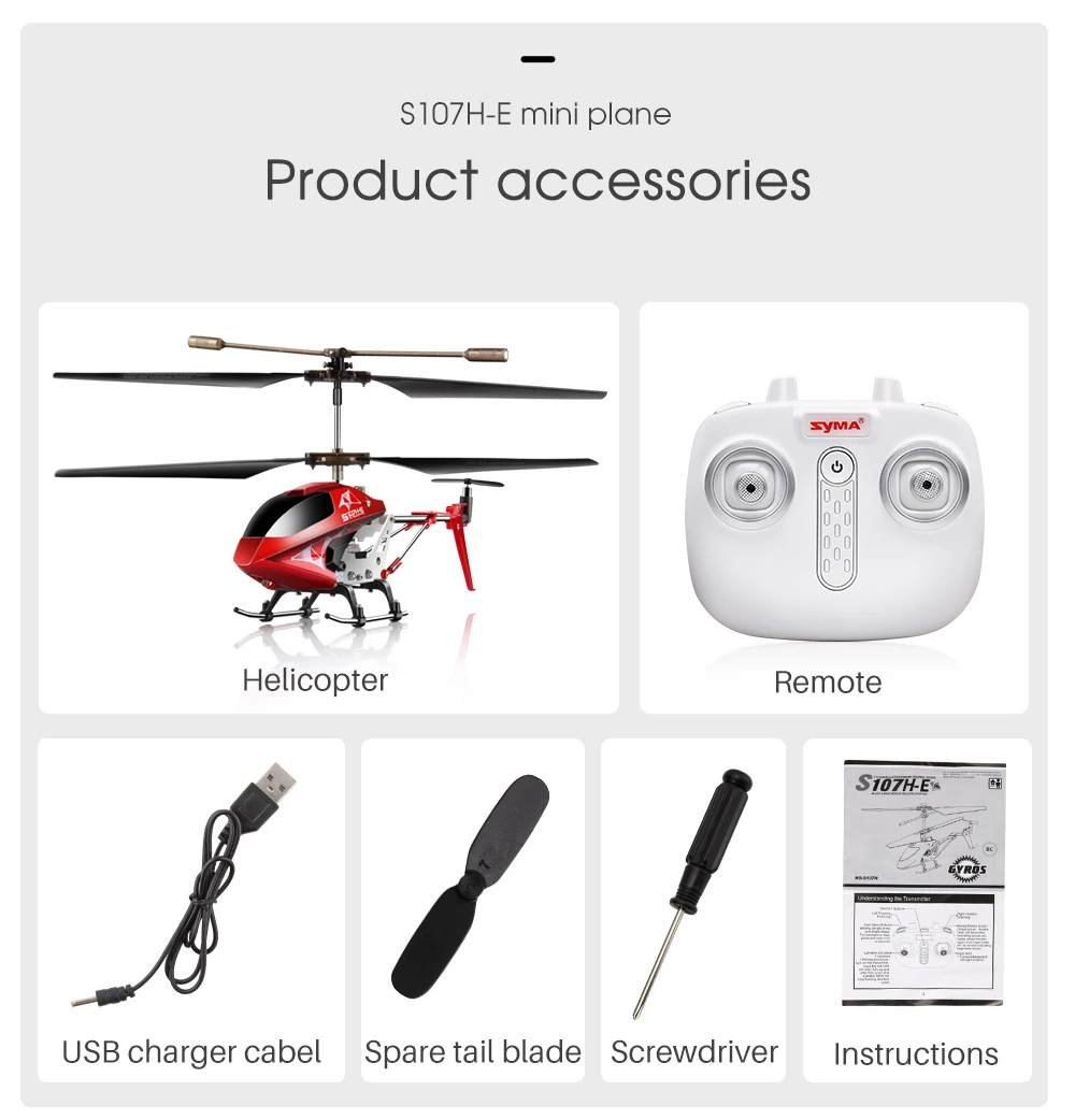 Syma S107H-E New Metal Mini Drone One-key Flight Rc Helicopters For Kids Grownups Toys Outdoor funny dron 2.4Ghz remote Syma S107H-E New Metal Mini Drone One-key Flight Rc Helicopters For Kids Grownups Toys Outdoor funny dron 2.4Ghz remote