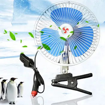 

6-Inch 12V/24V Universal Semi-Enclosed Vehicle Fan Summer Car Electric Cooling Fan With Clip