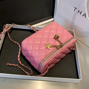 

Lattice Box bag Small Crossbody Bag 2020 Fashion New High-quality Leather Women's Designer Handbag Chain Shoulder Messenger Bag