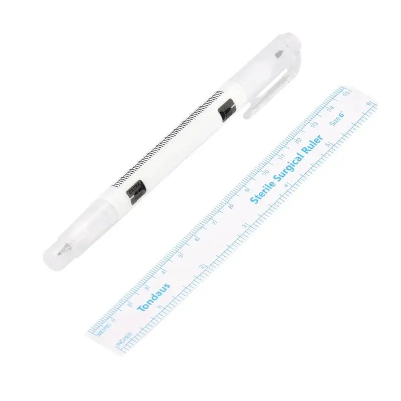 Surgical Skin Marker Twin Head Pen Ruler Tattoo Piercing Permanent Eyebrow