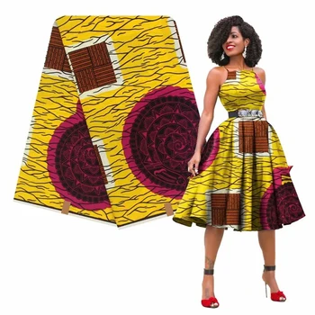 

Yellow Tissues Africain wax african real wax veritable wax for patchwork sewing/Pagnes/ Lapa/Chitenge Y-20