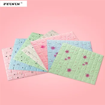 

Colorful dandelion flower pattern waterproof anti-collision brick pattern warm foam soft bag stickers 3d stereo wall stickers