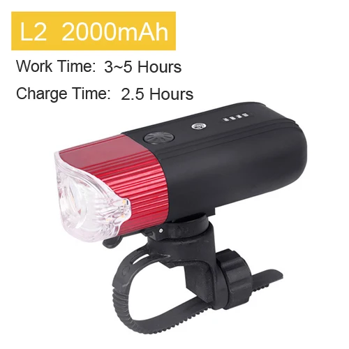 NEWBOLER велосипедный Смарт индукция передний свет USB заряжаемый велосипед противотуманный фонарь Водонепроницаемый фонарик 4000 мАч 5 вольт внешний аккумулятор светодиодный фонарь Bелосипедный свет 5V/1.2A - Цвет: L2 red 2000