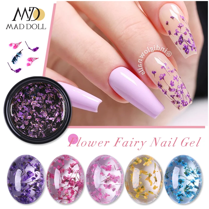 

1 Bottle 5g MD MAD DOLL Flower Fairy Gel Nail Polish Colorful Pink Semitransparent Soak Off Gel Polish Varnishes for a Manicures