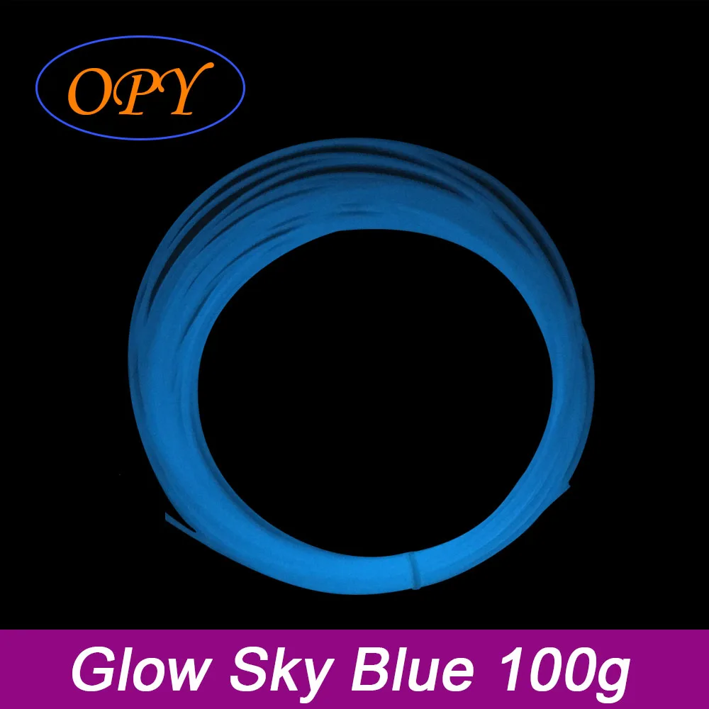 Glow In Dark Luminance Print Filament 3D Printer Plastic 10M 100G Sample Red Green Sky Blue Purple 