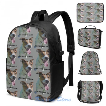 

Funny Graphic print Jack russell terrier USB Charge Backpack men School bags Women bag Travel laptop bag