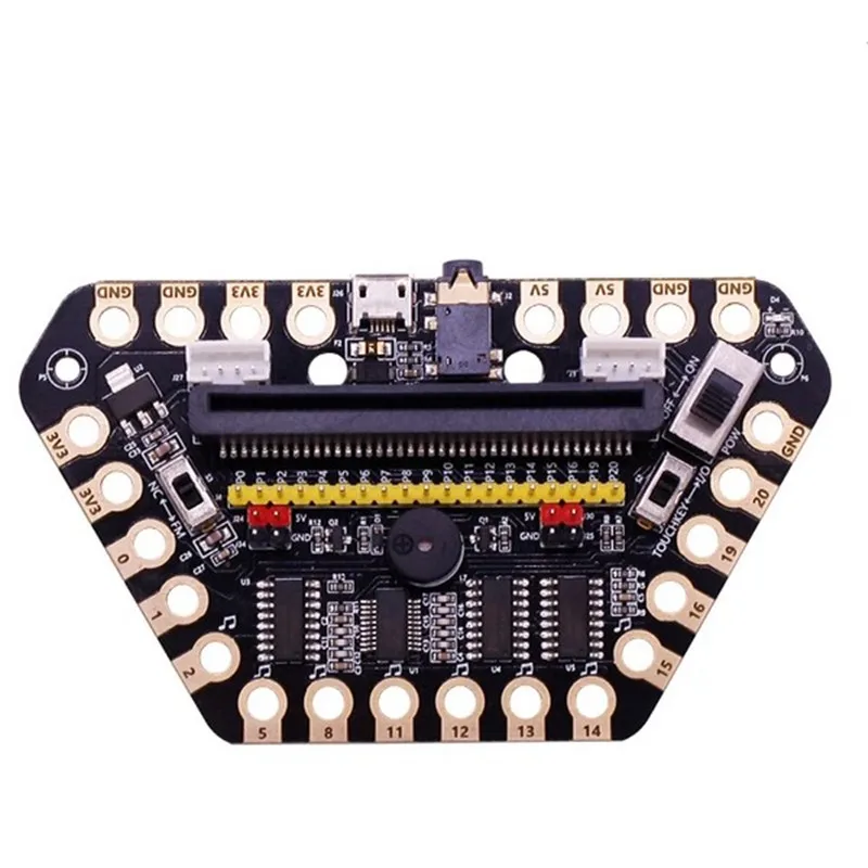 Micro bit Alligator Clip Microbit Expansion Board Expanded 13 Crocodile Clip IO Ports with Headphone Jack for DIY Building Block