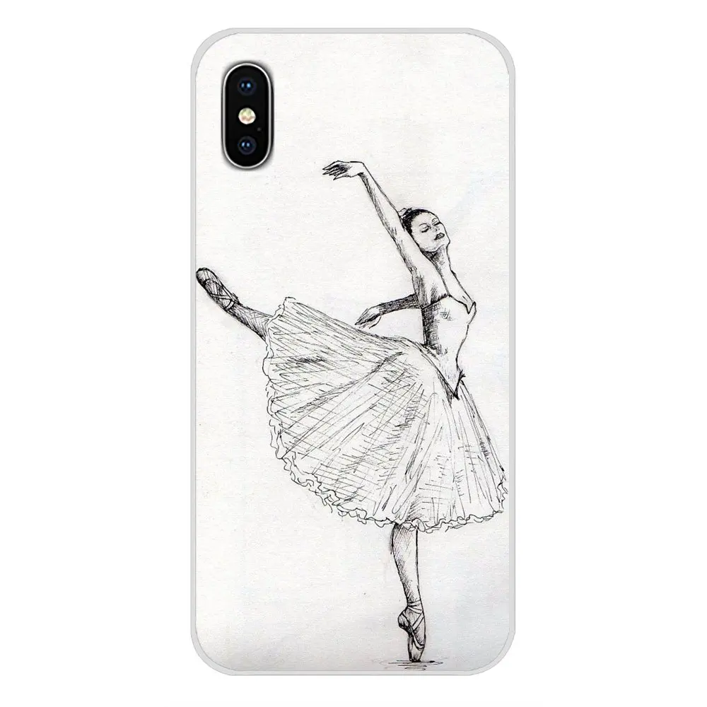 Прозрачный чехол из ТПУ для samsung A10 A30 A40 A50 A60 A70 Galaxy S2 Note 2 3 большое ядро Prime Мода балерина девушка танцы