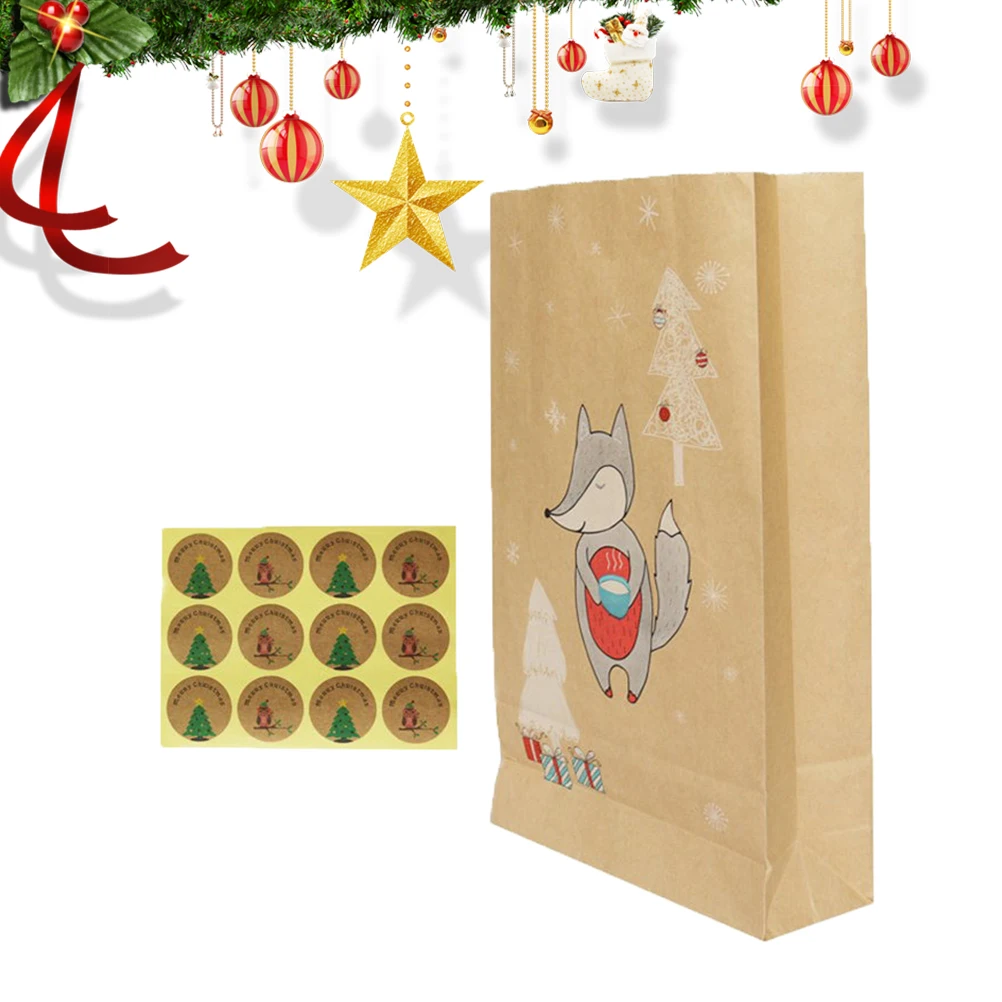12PCS Fashion Portable Cartoon Cute Creative Candy Paper Bag for Home Party Christmas