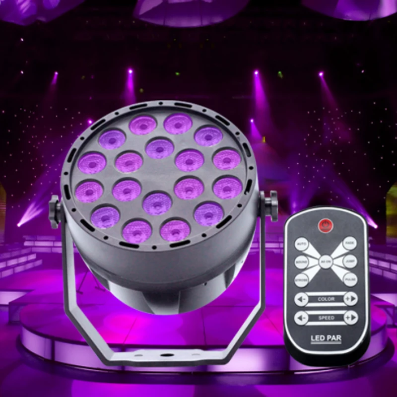 

LED Violet Black Light DMX512 Stage Light UV Projector Spotlight Dj Disco Effect 18 Leds Sound Activated Ultraviolet Par Light