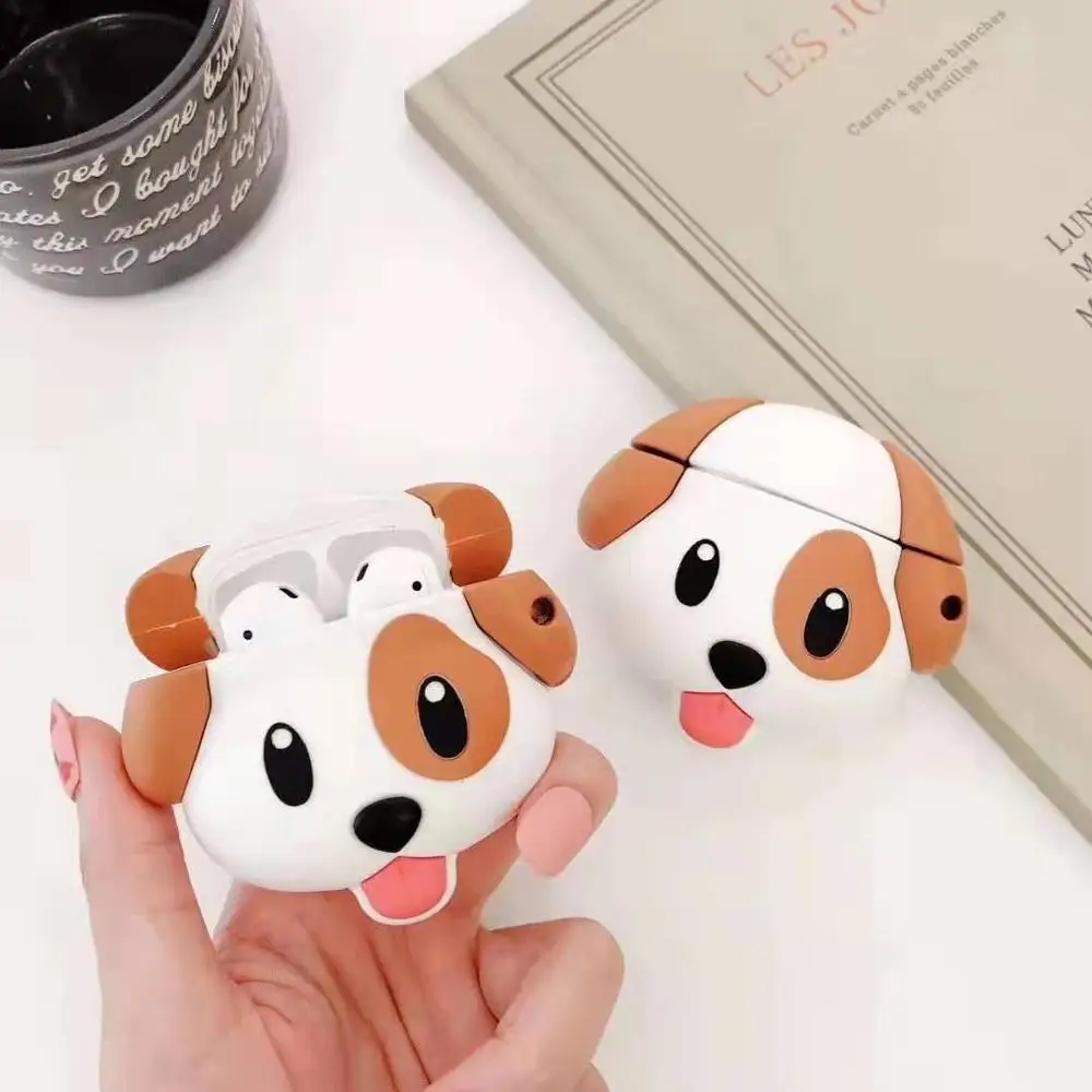 For Apple AirPods Corgi Puppy Earpods Case 3D Cute Cartoon Shiba Inu Dog  Wireless Earphone Headphone Box Cover for Airpods 2