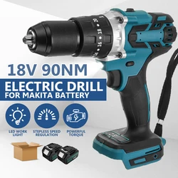 Tournevis électrique sans fil avec batterie Rechargeable, outil électrique de charge sans fil, perceuse à percussion de 13mm, 18V 90nm 