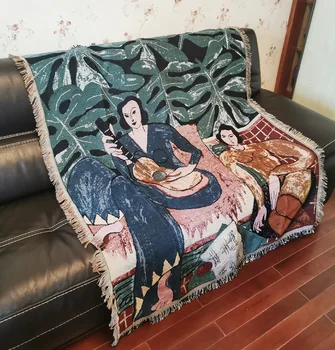 

Aggcual Guitar woman nordic throw blanket for beds cotton Sofa towel Bedspread sofa blanket napping rug Bohemian tapestry XT99