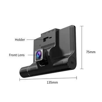 

4.0 inch Driving recorder HD 1080P Car Three Lens Non-destructive 300W 150 mAh