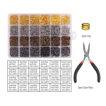 

24 Grids Lobster Clasps Starter DIY Craft Pliers Handmade Tweezers With Box Jewelry Making Kit Beading Repair Tool Jump Ring