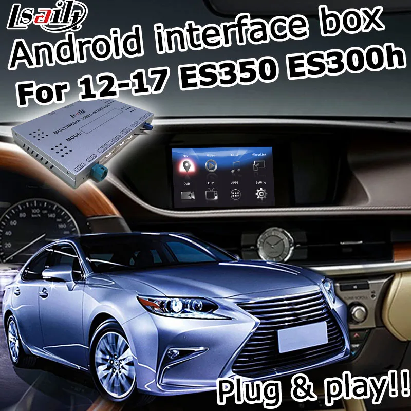 Андроид/Carplay интерфейс коробка для Lexus ES 2012 2018 8 дюймов дисплей видео с GVIF LVDS ES200 ES250
