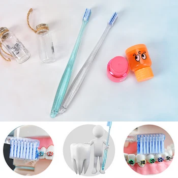 

2Pcs Special Tooth Soft Toothbrush Teenage Children Concave Orthodontic Toothbrush Soft Hair Small Head U-shaped Teeth Braces