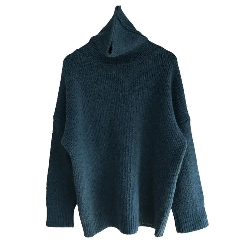 2019 winter turtleneck women wear sweater women thickened women sweater loose knitted sweater solid color lazy sweaters