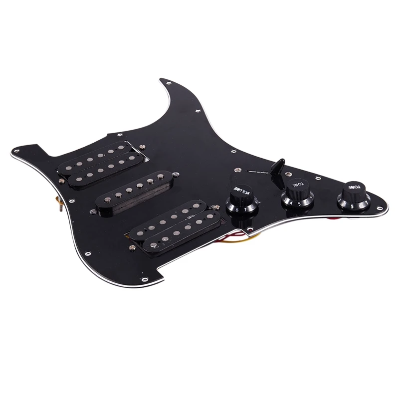 Горячая загрузка Prewired электрогитары Pickguard 11 Hole Hsh звукосниматели Предварительно проводной однокатушный хамбакер магнит звукосниматели