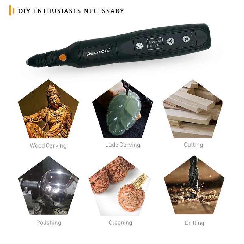 Cordless Electric Drill Grinder Rechargeable Removable Battery Engraving Woodworking LED 5 Speed Rotary Tool Dremel Engraver 6