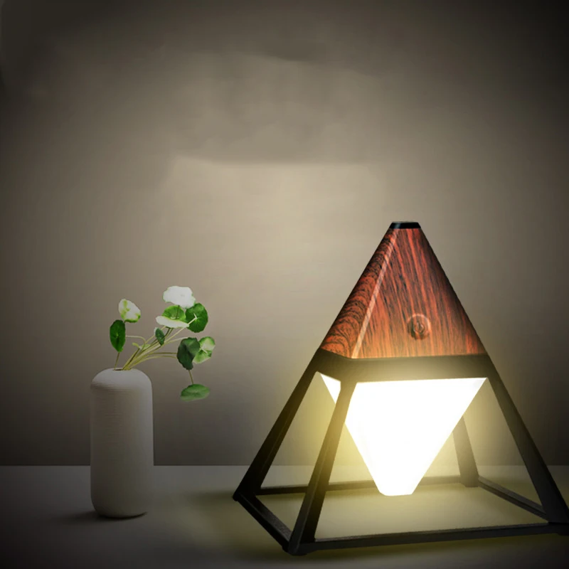Лучший пирамиды Водонепроницаемый настольная лампа для чтения Usb Перезаряжаемые сенсорный Сенсор аккумуляторный светодиодный светильник складной стол ночной Светильник темно-коричневого цвета