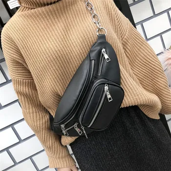 

2019 Fashion Women Men Bum Bag Leather Fanny Pack Pouch Waist Bag Adjustable Belt Chest Shoulder Bags Travel Purse Waist Packs
