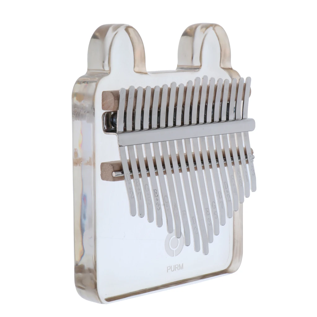 17 Key Kalimba Clear Thumb Piano Gift Transparent Acrylic Musical Instrument w/ Bag Hammer Cute Lovely Animals Cat Bear Rabbit 