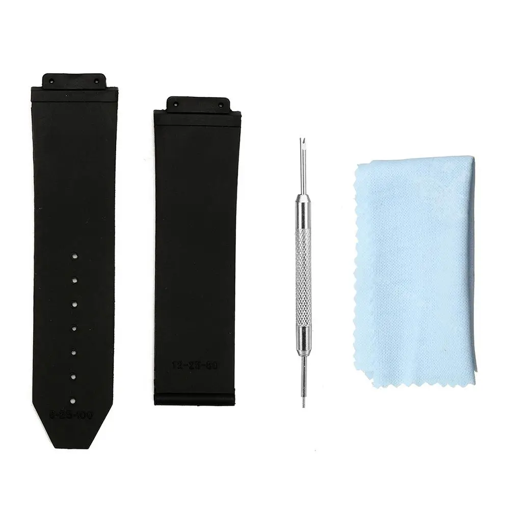 

HOT SALES!!! 24mm Silicone Strap Replacement No Buckle Watch Band + Screwdriver Suitable For Hublots