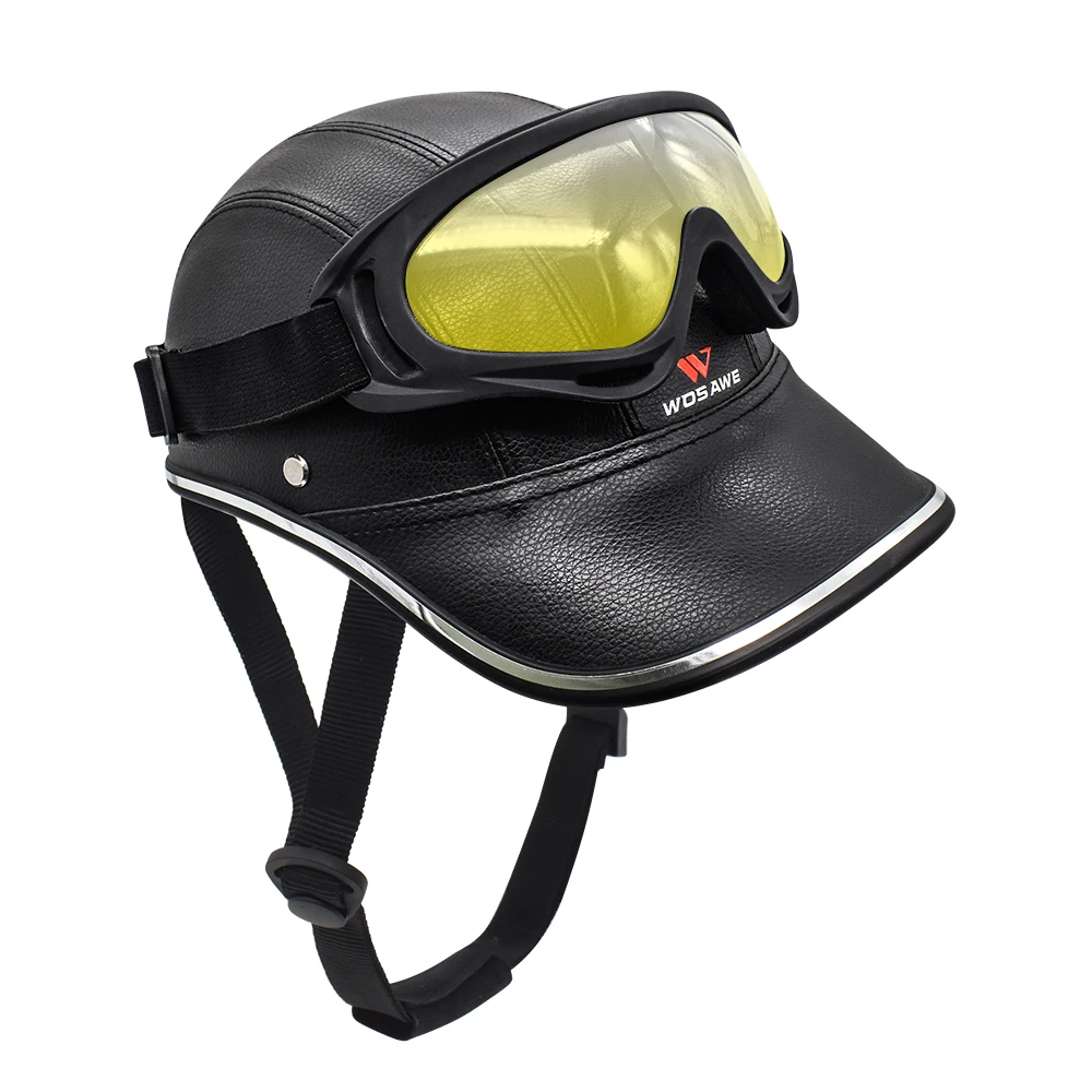 WOSAWE мотоциклетный шлем из искусственной кожи полулицевой защитный унисекс для