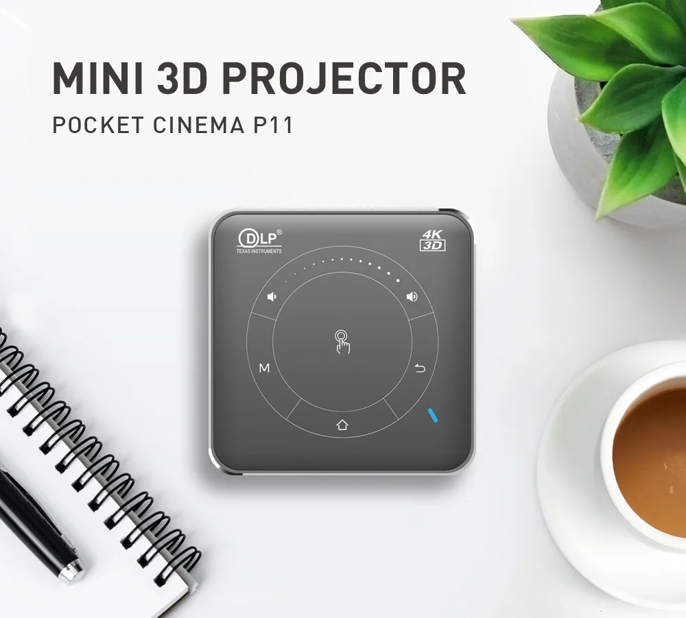 Smartldea Real 3D Mini Projector P11 Android9.0 5G WiFi Handheld 4K Proyector 5000mAh battery BT5.0 Personal Home Theater Beamer projector screen