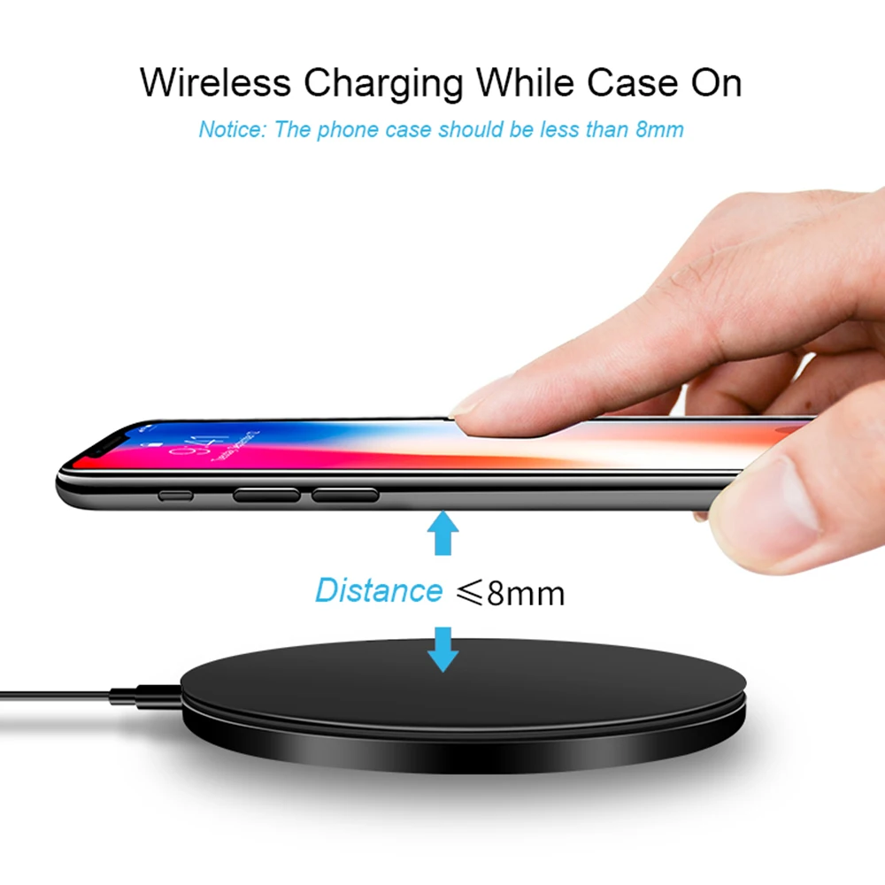 Qi металлическое Беспроводное зарядное устройство для iPhone настольное беспроводное быстрое зарядное устройство для samsung