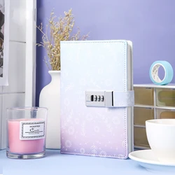 Carnet de notes Kawaii avec verrou, carnet de notes avec mot de passe, carnet de notes B6, papeterie pour Agenda, carnet de croquis, carnet de notes 