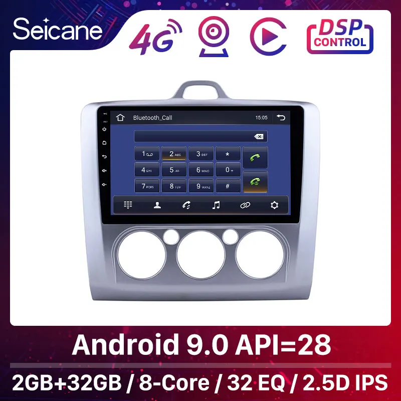 Seicane API 29 Android 10 0 9 &quot2Din автомобиль радио GPS мультимедийный плеер для Форд Фокус EXI MT