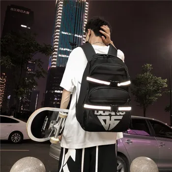 

Multifunction Bakcpack Street Style Cool Reflective Skateboard Student Bag Casual Large Capacity Travel Backpack for Men