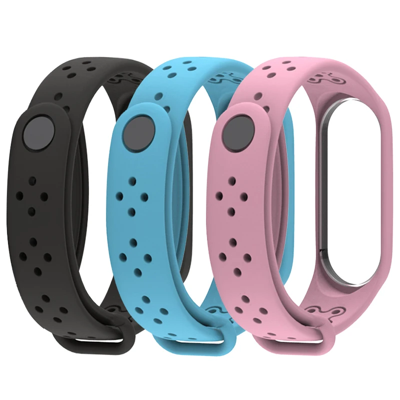 Силиконовый ремешок для Xiaomi mi, ремешок 4, двойной цвет, сменные часы для mi Band 4, умные аксессуары