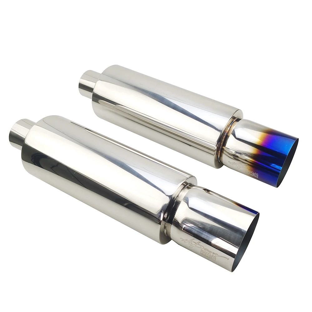 Car Moto Exhaust Systems Muffler Tail Pipe Universal Stainless Steel O.D 63 76 MM Outlet 101mm Bevel Crimping exhaust pipe muffler