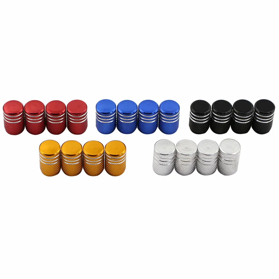 

Zlord 4PCS Color Aluminum Car tire valve caps Bullet Unique Design Car Truck Air Port Cover Tire Rim Valve Wheel Stem Cap