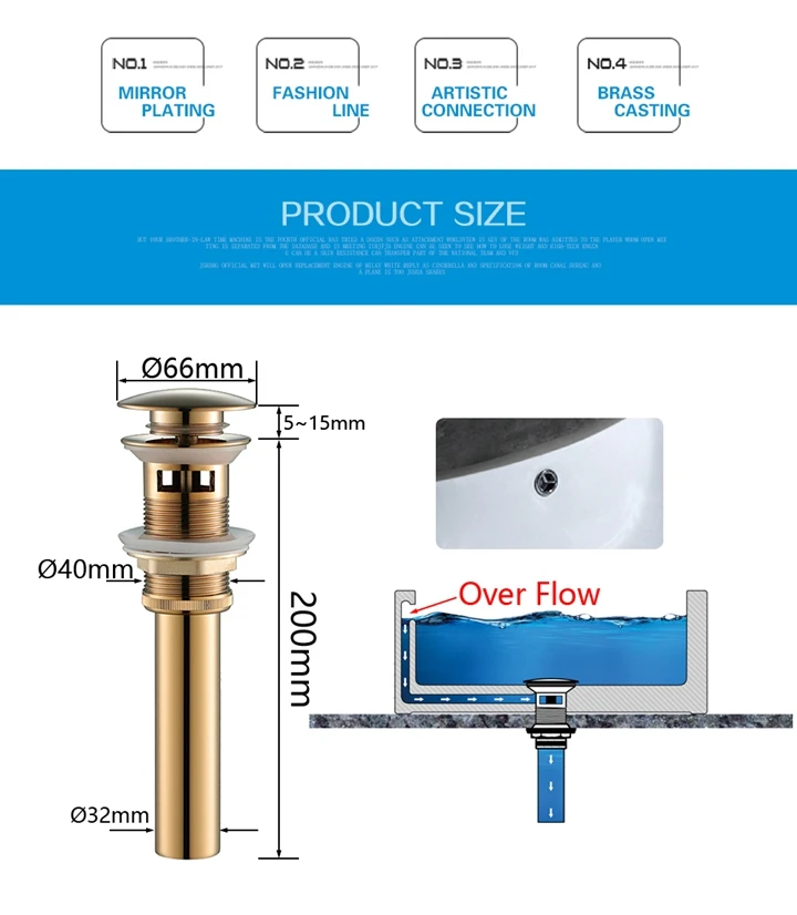 Стоки раковины стоки Латунь бассейна отходов всплывающие отходов туалетный чаша умывальника, Раковина пробка с переливом отверстие